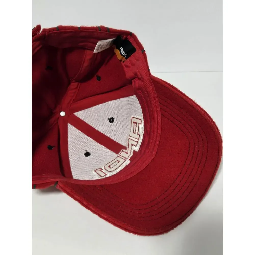 AND1 YOUTH Baseball Cap Hat Wool Blend Red Pinstripe Adjustable‎ Back NEW
